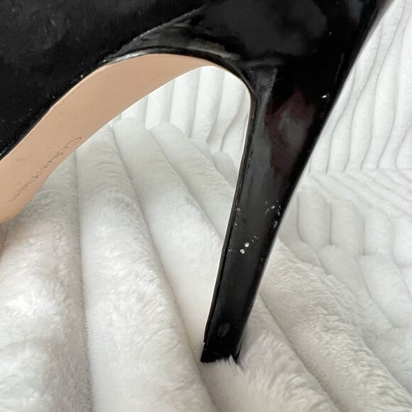 Calvin Klein Nastassia Suede Leather D'orsay Cutout Peep Toe Bootie Heels US 10 - Picture 8 of 15